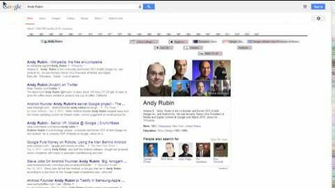 Google Knowledge Graph timeline view (experimental)