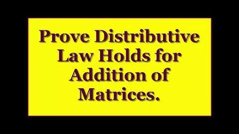 Scalar Distributivity Over Addition for General Matrices