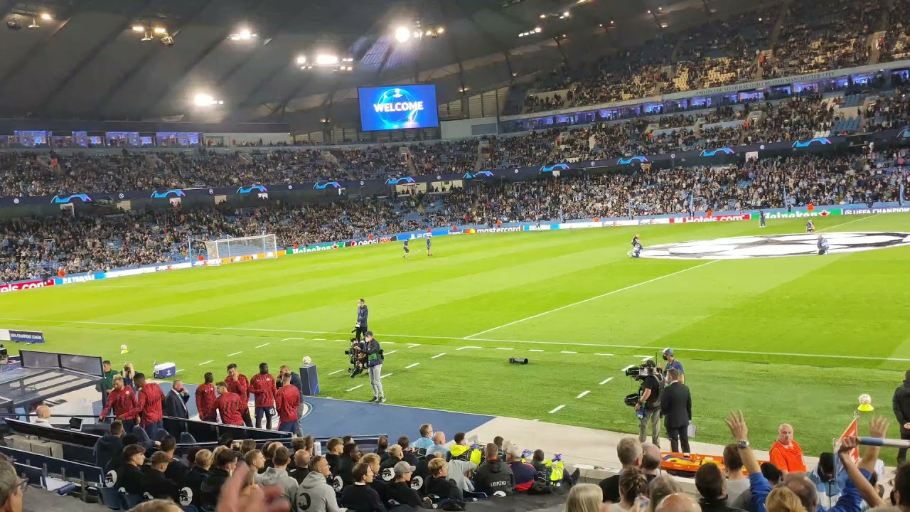 Manchester City vs RB Leipzig (6-3) | Teams entrance and line up with UEFA Champions League Anthem