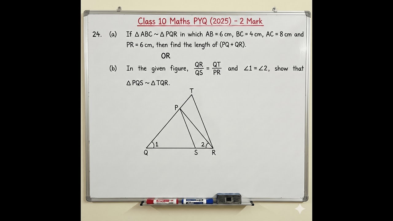 Class 10 Maths PYQ 2025 | Triangles (2 Marks)
