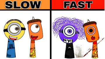 My Sprunki OC： Minion Stuart Vs Kebi (from Spookiz) SLOW VS FAST Version