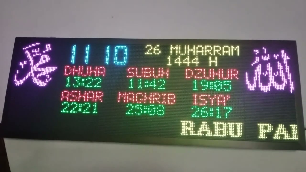 RUNNING TEXT / JAM MASJID DIGITAL(2) YouTube