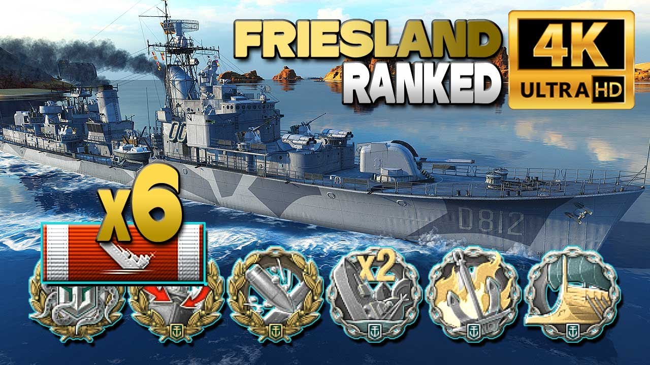 Destroyer Friesland farming in Ranked World of Warships YouTube