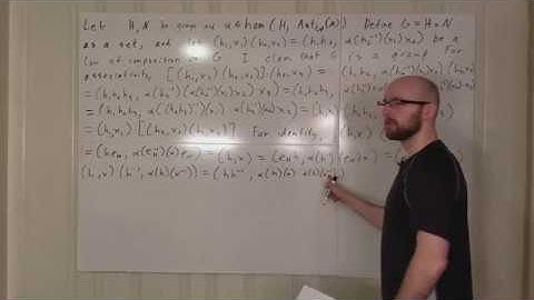 Group Lecture 6.3: External Semidirect Products