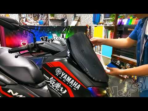 黑幫彩貼 YAMAHA NMAX 155 專屬原廠風鏡 卡夢貼  施工示範