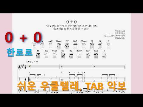 0+0 (A Key / Easy TAB / Lyrics) - HANRORO