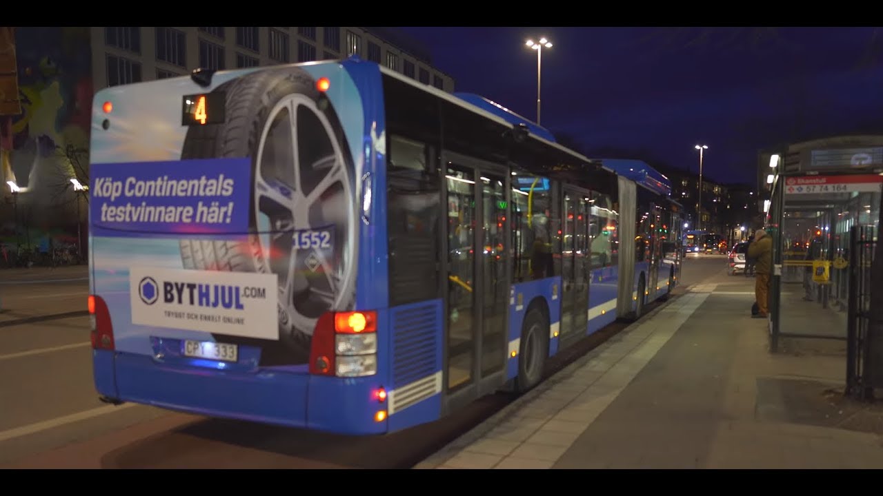 Sweden, Stockholm, bus 4 night ride from GULLMARSPLAN to SKANSTULL