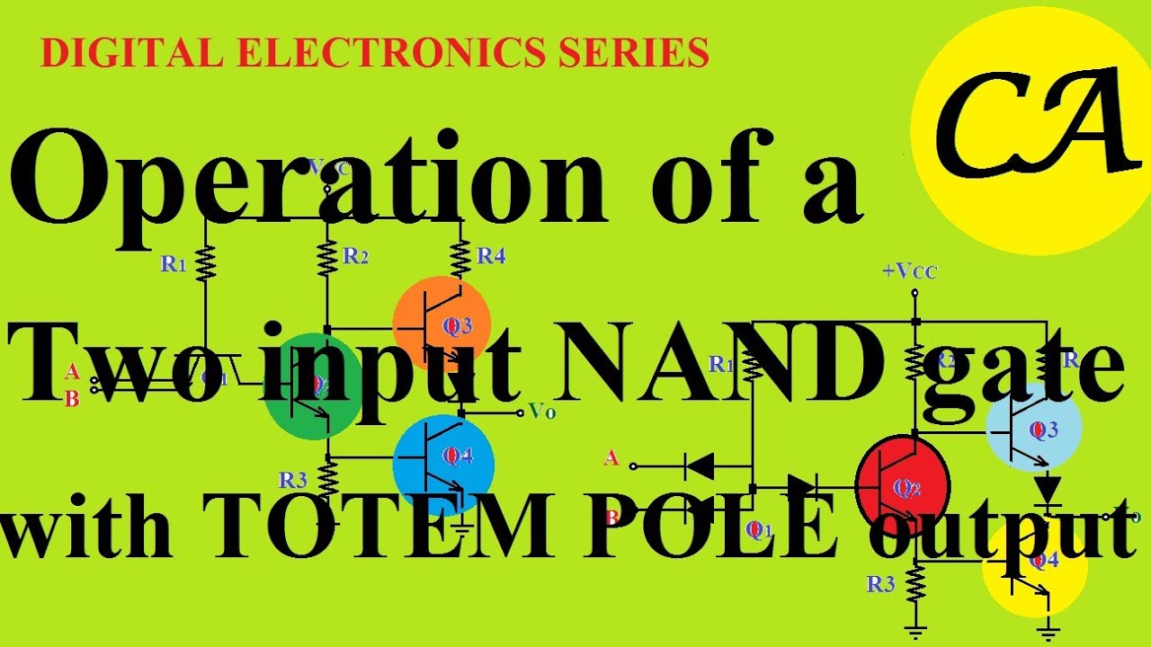 Operation of a two input NAND gate with totem pole output