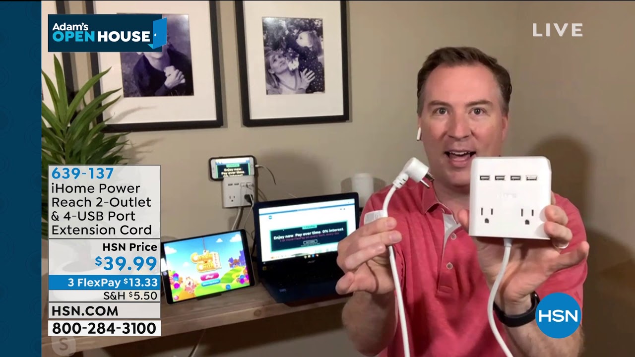 iHome Power Reach 2Outlet and 4USB Port Extension Cord YouTube