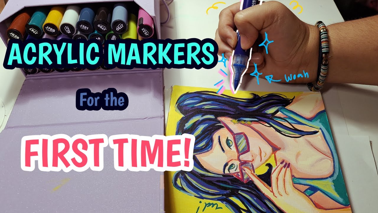 Trying out acrylic markers for the first time! | Read desc for ...
