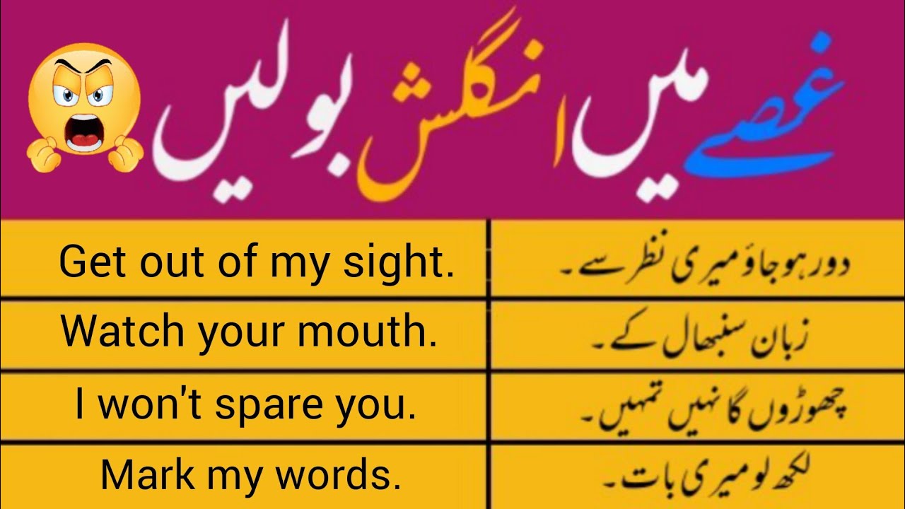 Anger Sentences Woth Urdu Translation #foryou #for #foryoupage #viral