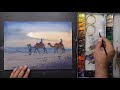 How to paint camel in watercolor painting demo by javid tabatabaei