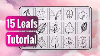 15 Leafs Tutorial || Part 7 || How To Draw Leaf | Zentangle Patterns