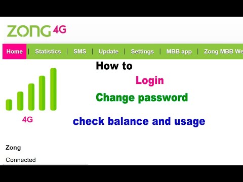 ?Zong 4G device  How to login , change password,check balance,usage and online packages?