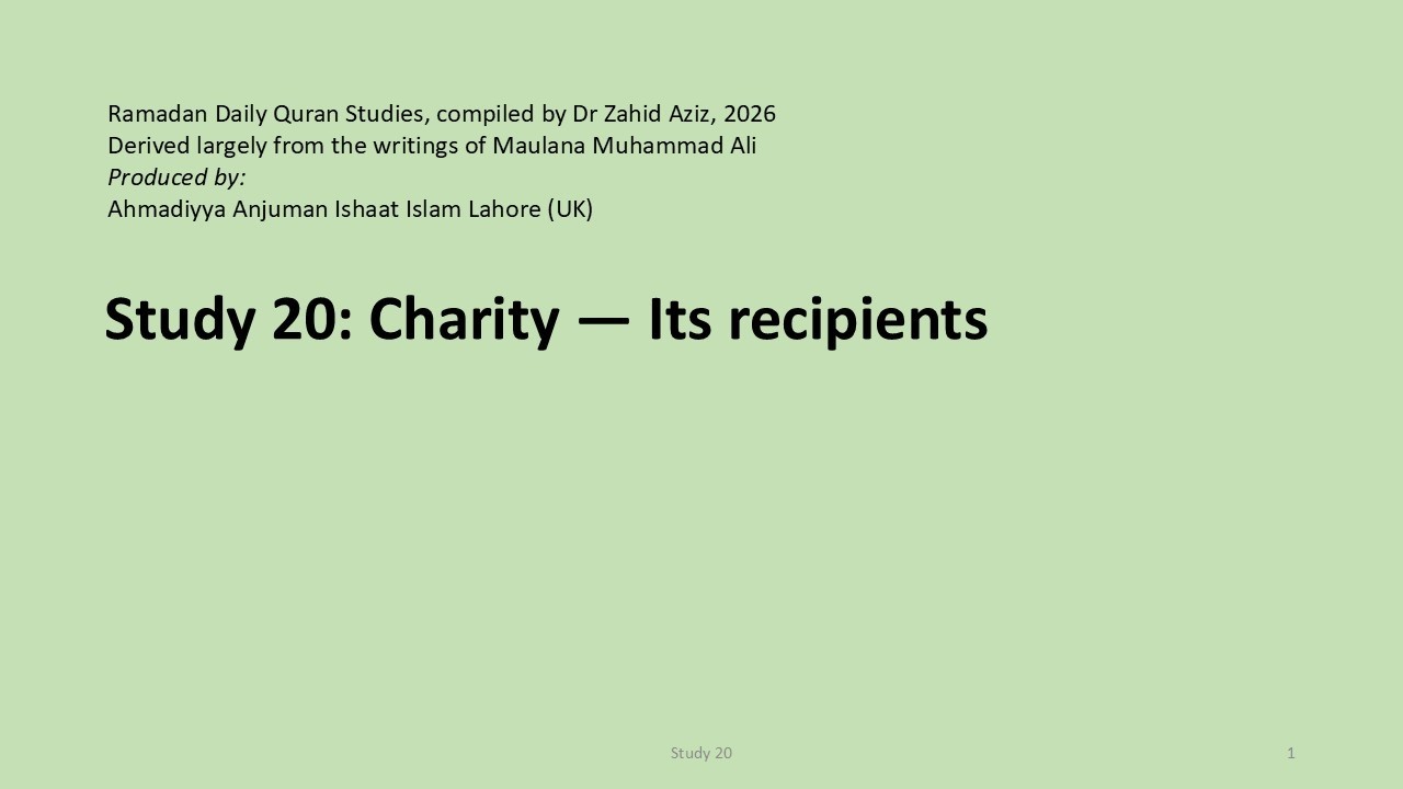 Study 20: Charity — Its recipients