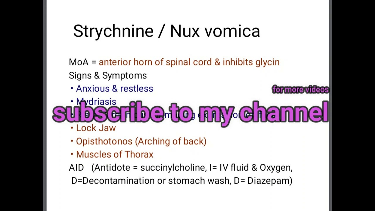 Strychnine or Nux vomica toxicity