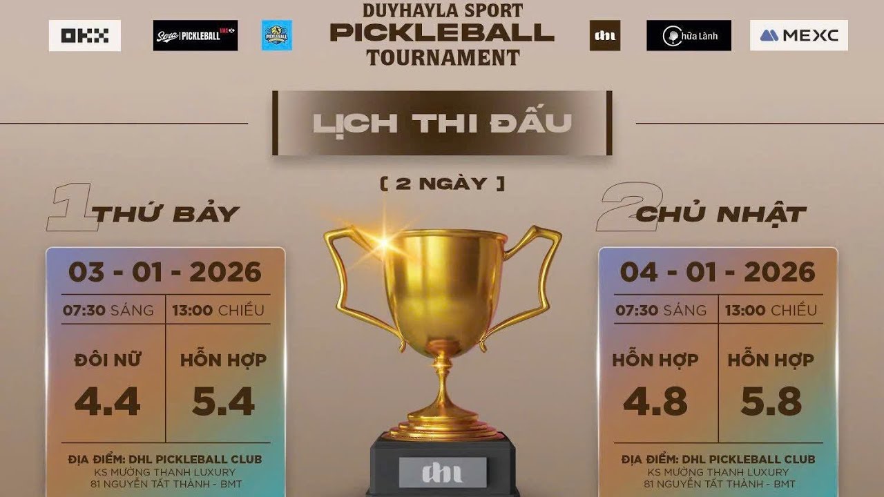 Live On: Ngày 2 | DUYHAYLA SPORT PICKLEBALL TOURNAMENT 2026.