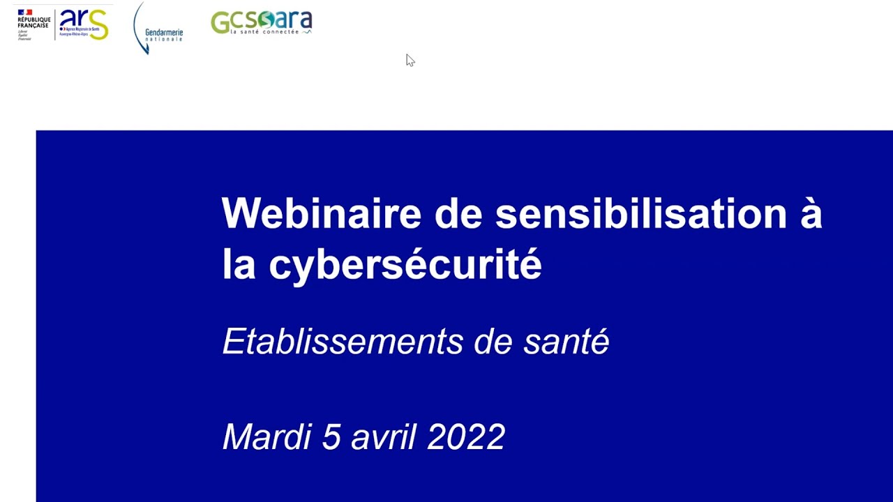 Webinaire Cybersécurité Avril 2022 - YouTube