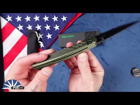 Protech/Peace Neighbor Designed Avalon, Manual - PN1103-BW Green, Black DLC Magnacut Blade