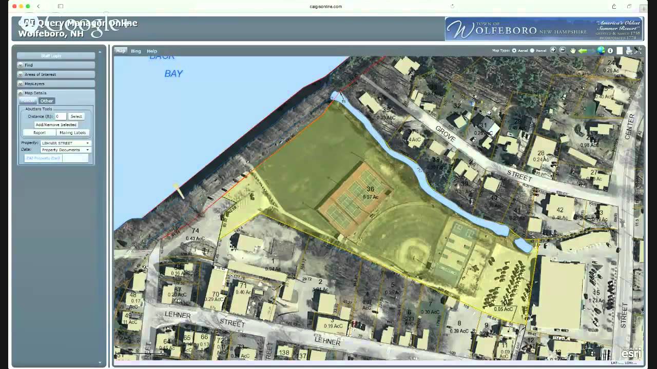 Wolfeboro GIS instructions YouTube