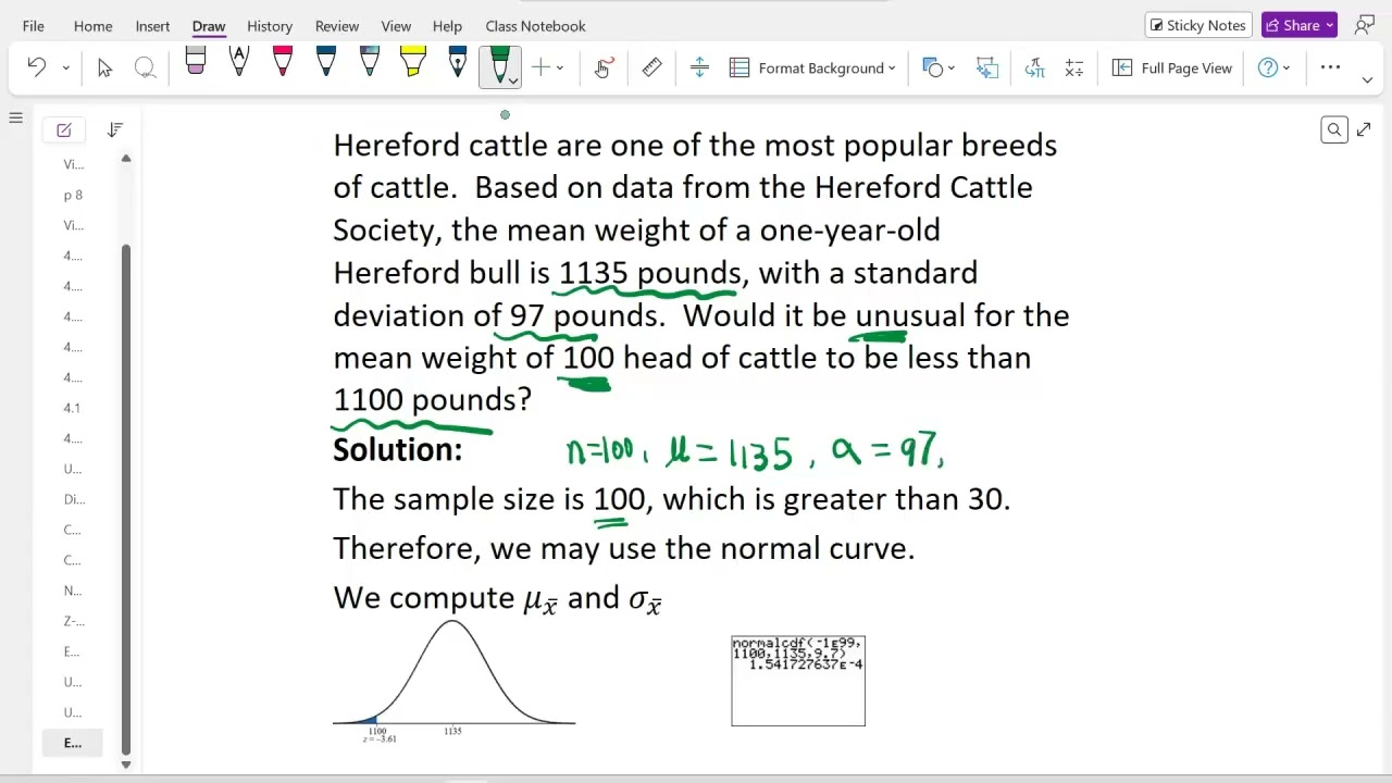Examples of finidning samplong distribution probability