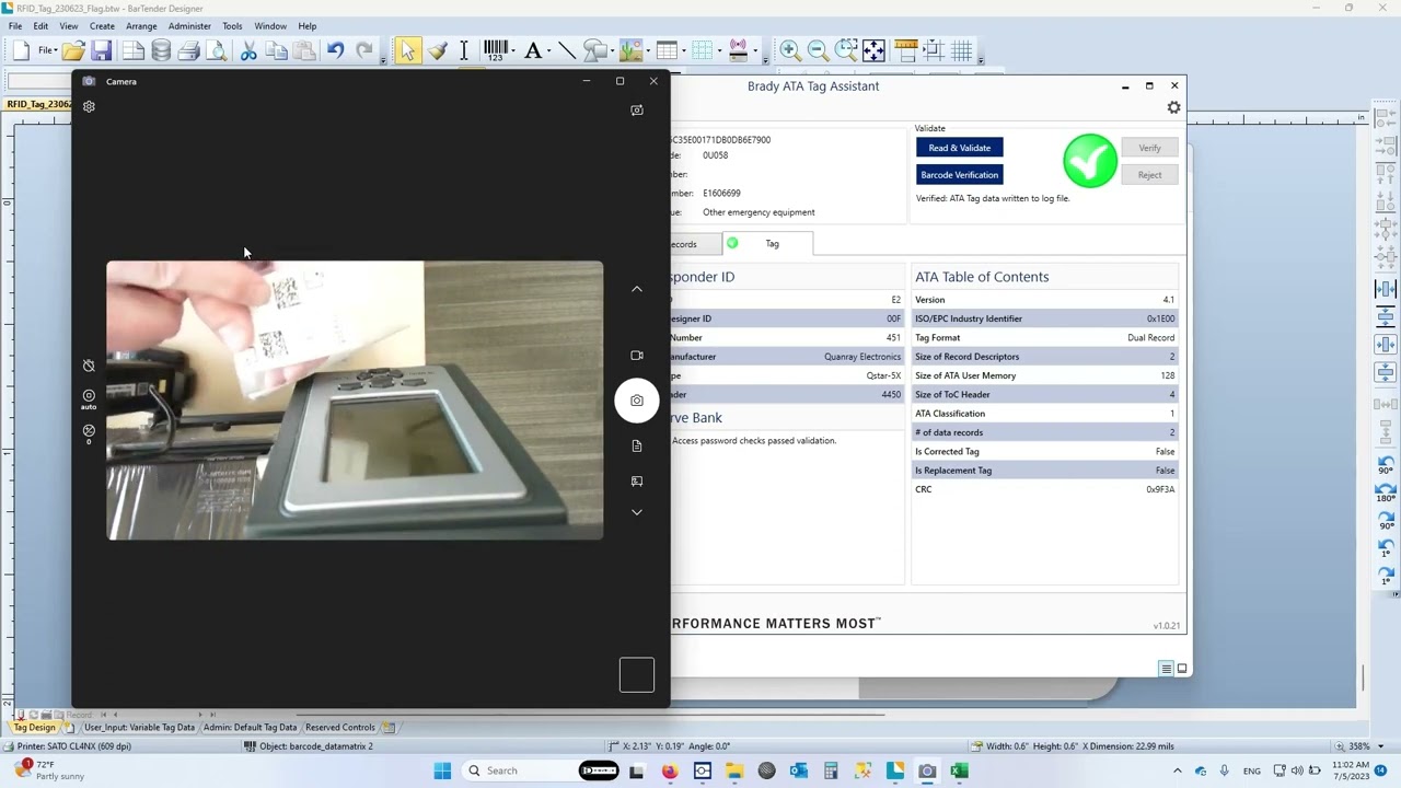 ATA RFID Data Validation with FlagTags