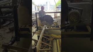 The process of cutting bamboo. Good tools increase productivity