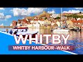 WHITBY ENGLAND | Walk through Whitby including Harbour, Whitby Bridge opening, Streets & Shops