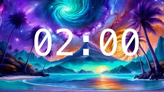 2 Minute Galaxy Timer | Calming Music and Ocean Ambience
