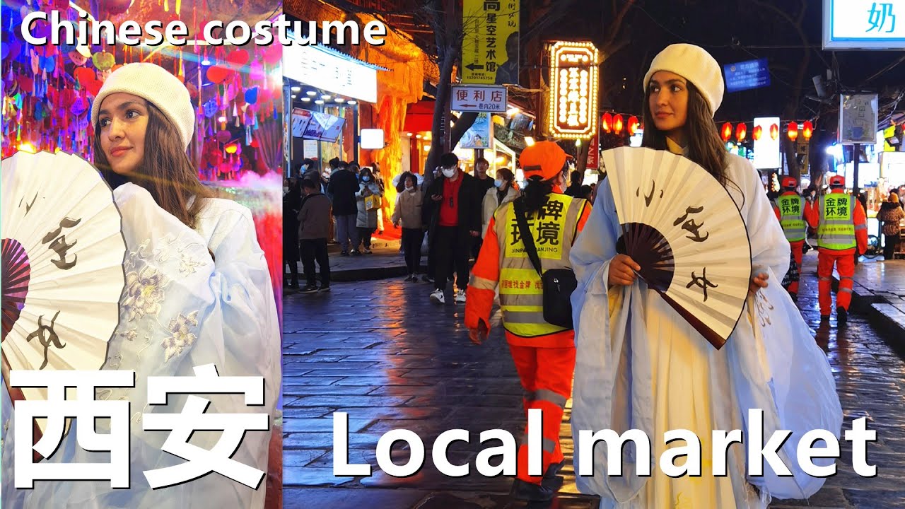 HANFU - Chinese traditional dress |  (第一次穿汉服)西安 Part 3 | 4K | Mahzaib  vlogs(16) | 中英字幕