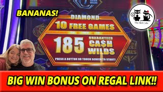 CRAZY BONUS ON REGAL LINK LION! WE GOT THE DIAMOND LEVEL BONUS & 185 CASH WILDS! #theslotcats