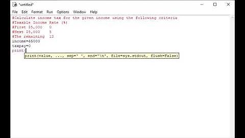 Python to calculate income tax