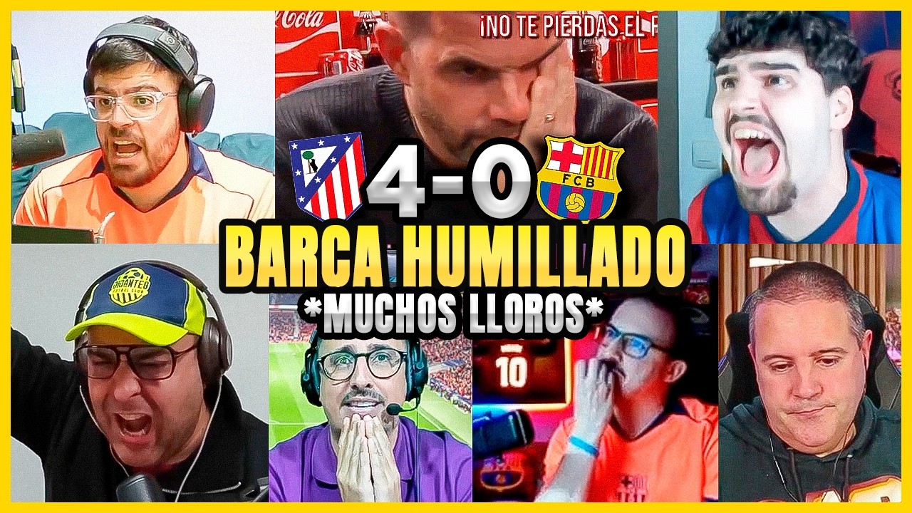 😂REACCIONES Y LLOROS CULÉS POR LA GOLEADA DEL ATLÉTICO 4-0 BARCELONA | COPA DEL REY 😭🔥
