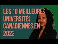 Les 10 meilleures universits canadiennes en 2023