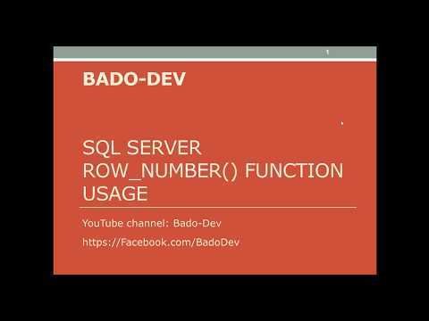 Sql Server - ROW_NUMBER() function usage with example