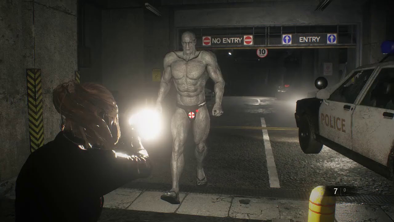 Resident Evil 2 speedo mod for Mr. X is rather terrifying