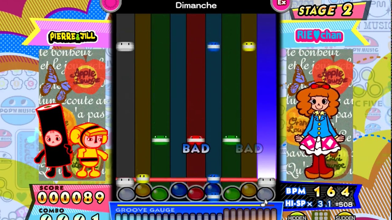 ポップン]ポップン7の追加EX譜面 キー音確認用放置 - YouTube