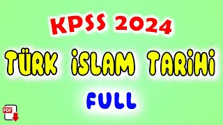 2) Türk İslam Devletleri Genel Tekrar - KPSS Tarih 2024