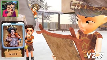 Scary Teacher Stone Age 2.7 Winter Pranks Level 4