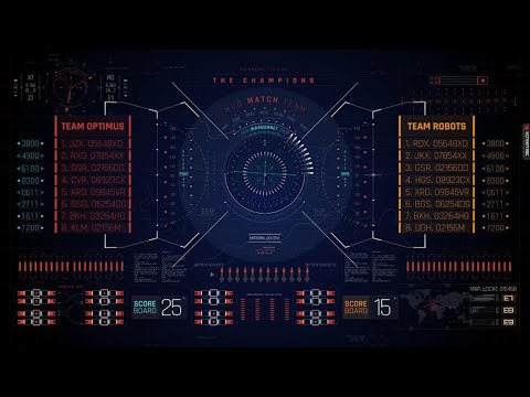 No-copyright || without logo || hud futuristic animation with sound and hacker screen 4k