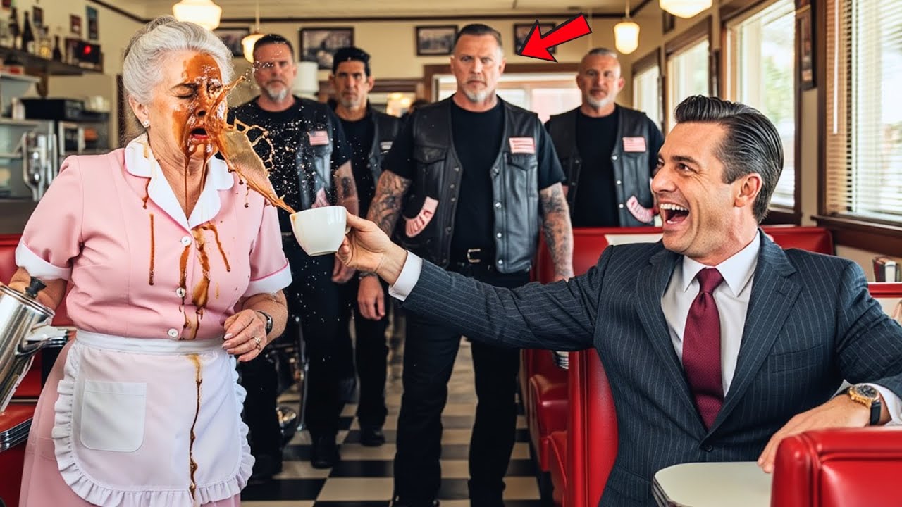 Millionaire Throws Hot Coffee in Waitress's Face—Didn't Know 10 Hell's Angels Were Watching