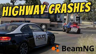 Realistic Highway Crashes in BeamNG Drive