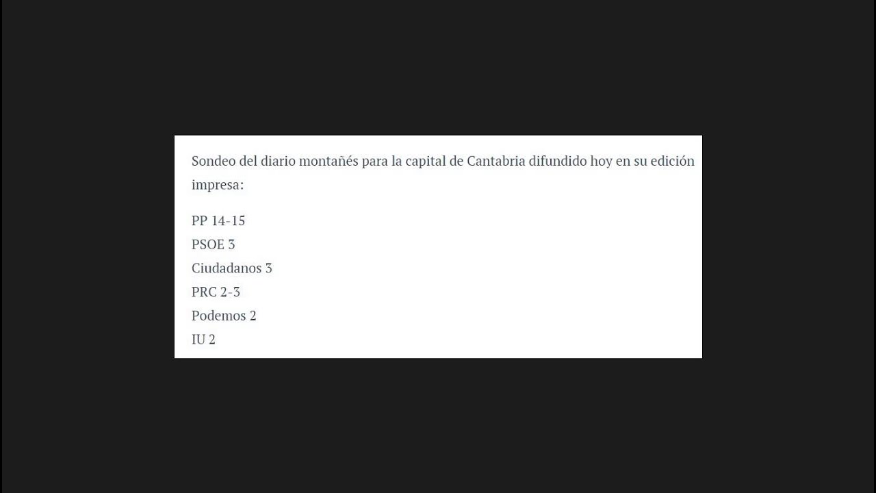 Sondeo electoral de Santander Marzo de 2015. PP mayoría absoluta