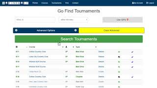 Advanced Tournament Search - GoFindGolf.com