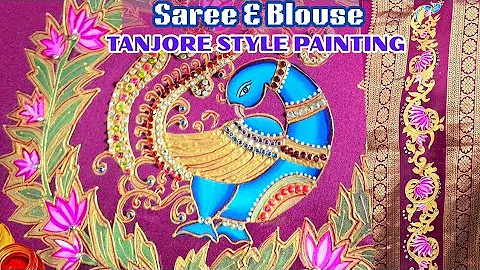 Tanjore Style Saree Painting – Peacock & Lotus 🎨✨Use these tips to take your Tanjore Painting to ...