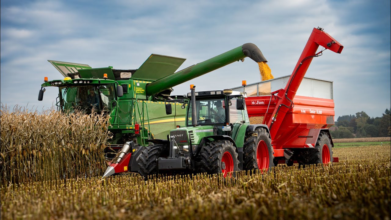 Mais Drusch mit CCM Mühle Fendt Favorit 512 C mit Überladewagen Sound !!
