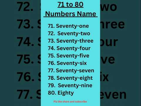 71 to 80 numbers name || Numbers || 71-80 number name #numbername #counting #shorts