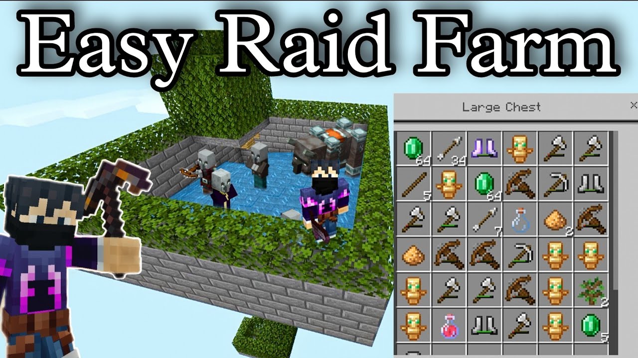 How to Make Simple Raid Farm in minecraft 1.18 (mcpe/bedrock) ||2022 ...