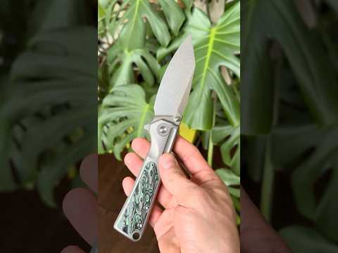 Twosun TS510 David Chen M390 Contoured Green Carbon Fiber Folding Knife  Titanium frame lock