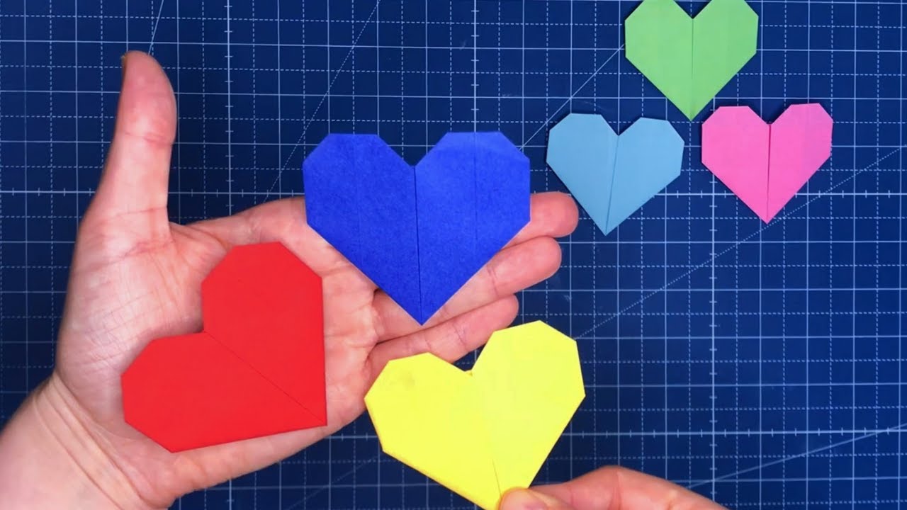 Origami Herz falten aus Papier 